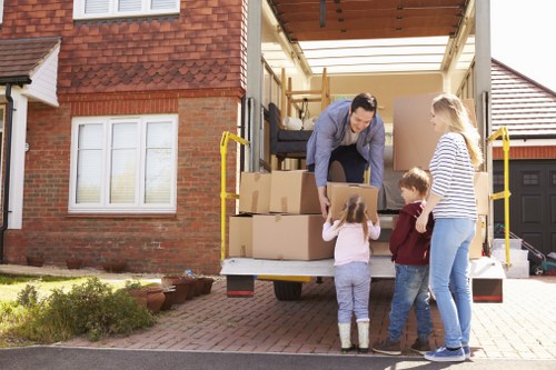 Student removals support in Harringay with boxes and furniture ready for loading