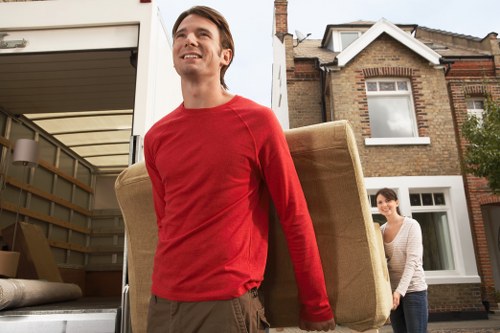Household furniture being moved from a flat in Harringay