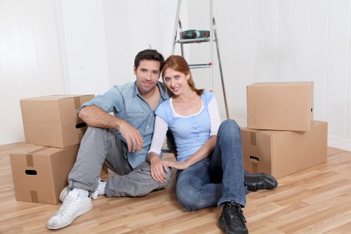 Furniture and boxes prepared for urgent transport in Harringay