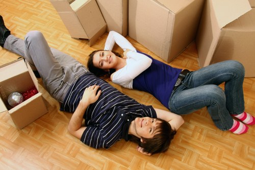 Careful loading of household items for a North London move