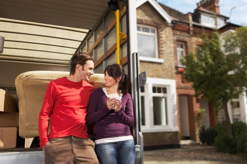 Residential moving boxes prepared for a flat or house in Harringay